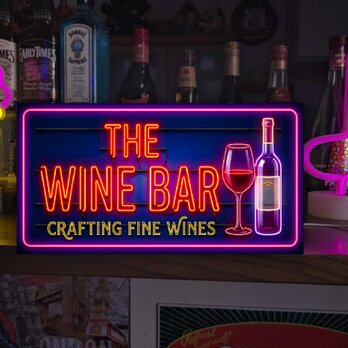 【オーダー無料】ワインバー 葡萄酒 BAR レストラン 居酒屋 洋食酒場 店舗 自宅 照明 看板 置物 雑貨 ライトBOX