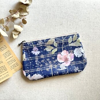 リバティ　ラミネートラウンドポーチ　「Irma's Garden」