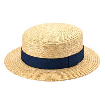 BOATER（ボーター）和柄 麦わら カンカン帽 58.5cm 乱れ絣ネイビー [UK-H158-NV-M]