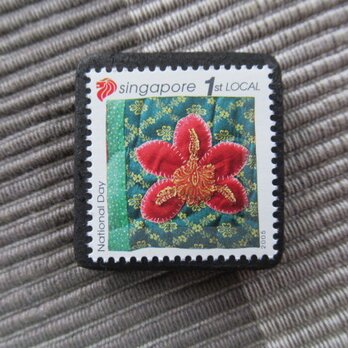 シンガポール2006年　キルト切手ブローチ10861