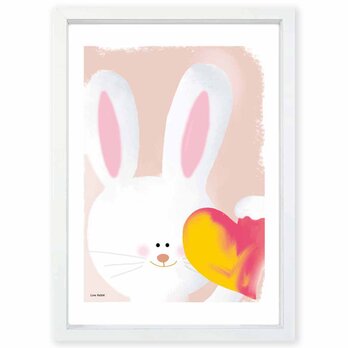 ハート忘れない　ウサギ　送料無料 　イイネたのしいポスター　イラスト　アートポスター　アート/sei検索新着順　4300B