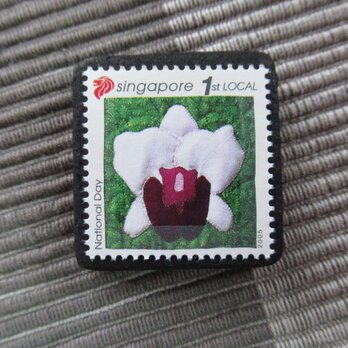 シンガポール2006年　キルト切手ブローチ10871