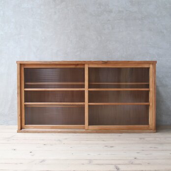 モールガラスのガラスケース2 古家具/アンティーク/ガラスケース/収納/モールガラス/茶箪笥/水屋/古道具