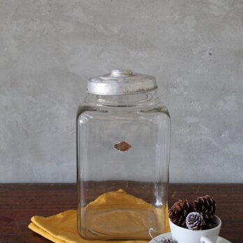 【送料無料】菓子瓶 古道具/アンティーク/瓶/レトロ/ガラス/蓋