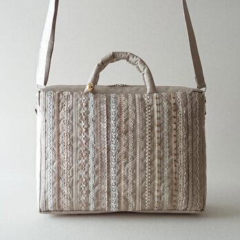 beige ribbon 2way shoulder bag [nylon]