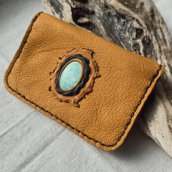 鹿革の小銭入れ モレンシーターコイズ