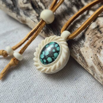 鹿の角 チベタンターコイズのペンダント#2