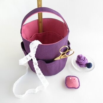 ツールバッグ　お裁縫かばん　パープル　ピンク