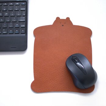 革くまのマウスパッド（キャメルくま）