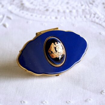 【NACON】ミラー付き口紅ケース Limoges（リモージュ）の陶板の装飾