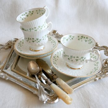 アイルランド製【Ryoal TARA】カップ＆ソーサー「シャムロック」 3客セット