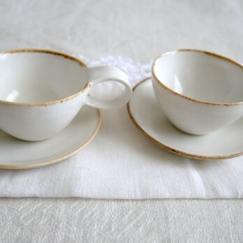白色 スモールサイズ モカ＆デミタスカップ 2客セット