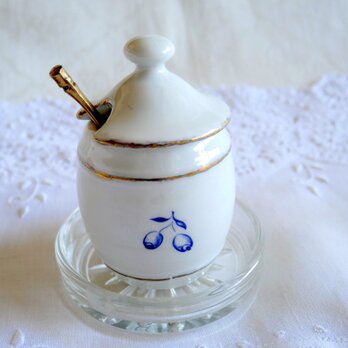 フランス製【PILLIVUYT】陶磁器製 アンティーク オリーブ・マスタード入れ