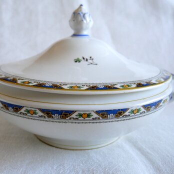 英国製【MYOTT.SON&Co.】アールデコ期 鳥の絵柄 チューリーン（蓋つき容器）