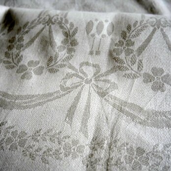 リネン製ジャカード ガーランド模様クロス／トーション キッチンタオル