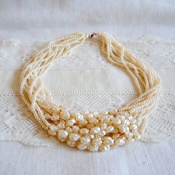 12連 バロック風フェイクパール ネックレス