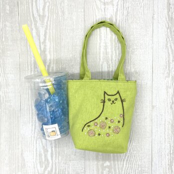 カフェバッグ  丸模様ネコ