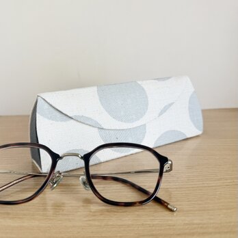 【受注制作】メガネケース（ドット×グレー）