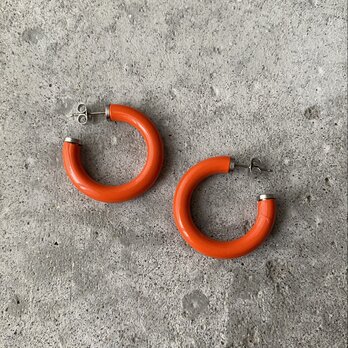 Vintage 90s USA retro orange hoop pierces