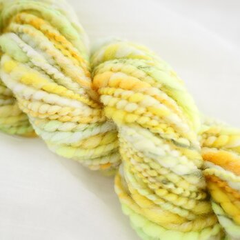 【春色｜手紡ぎ糸】79/57m｜萌芽｜ファンシーヤーン｜アートヤーン｜手染め