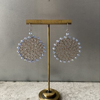 Vintage 90s-00s USA retro blue beads circle design pierce