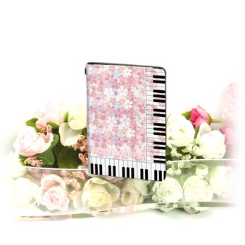 二つ折りパスケース/ICカードケース/カードケース【奏（Kanade）（桜）】（名入れ可）