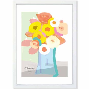 ソフトに花　送料無料 　イイネたのしいポスター　イラスト　ポスター　アートポスター　アート/sei検索新着順　4051