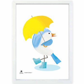 雨降らないかな　鳥　送料無料 　イイネたのしいポスター　イラスト　ポスター　アートポスター　アート/sei検索新着順　4034
