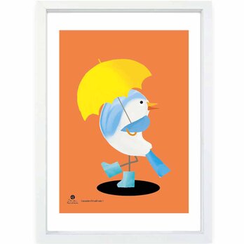 雨降らないかな　鳥　送料無料 　イイネたのしいポスター　イラスト　ポスター　アートポスター　アート/sei検索新着順　4034