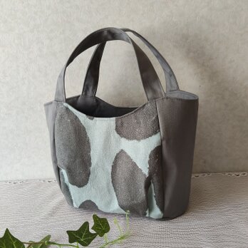 ミナペルホネン、slow dance×グレーのタック入りトート