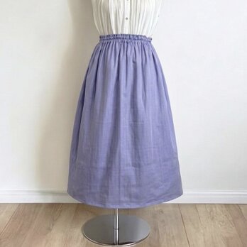 オーガニックWガーゼ◇ヒヤシンス◇ギャザースカート◇釜もみ仕立てでふっ