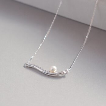 淡水パールのカーブネックレス【Silver925】