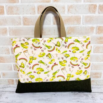 レッスンバッグ(裏キルト)　【かえる】