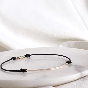 14kgf bar and code  コードブレスレット　Black