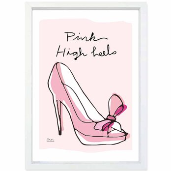 ピンクハイヒール　送料無料 　イイネたのしいポスター　イラスト　ポスター　アートポスター　アート/sei検索新着順　4059