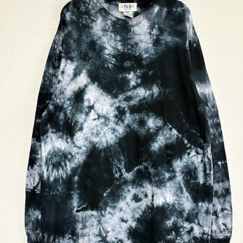 タイダイ 長袖Ｔシャツ XLサイズ ブラック ムラ染め HIPPIES DYE HD25-55