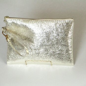 ♥︎3000円均一♥︎　シャンパンゴールドのポーチ（ハンドル付き）