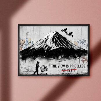 【額付※オーダー無料】 富士山 Mt. Fuji 世界遺産 ストリートアート ウォールアート インテリア A4アートポスター