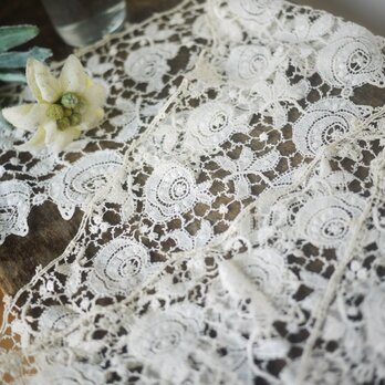 ボーダーレースL ボビンレース　10.5×108　ベルギー