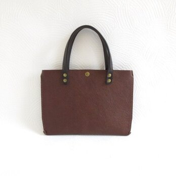 手縫い♪バッグインにもピッタリ♪《牛革》フラットミニマルトート・ナチュラルシュリンク・0512