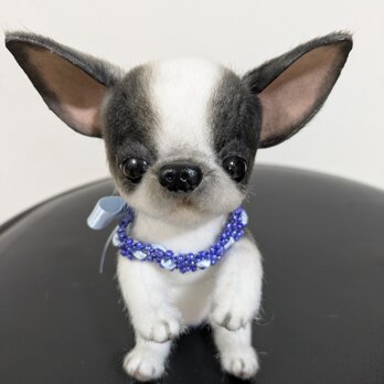 ぬいぐるみ☆チワワ☆子犬☆白×黒