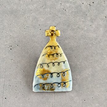 七宝焼ブローチ‎ 「Sankaku大(書割c)」