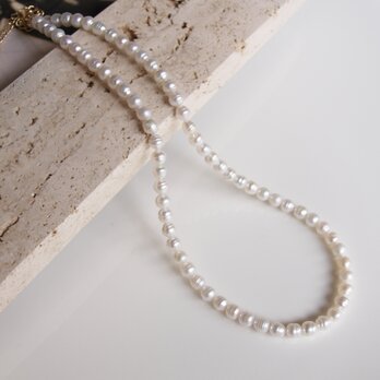 "Lia” 淡水パール 1連 ネックレス ホワイト 淡水真珠 結婚式 卒業 入学