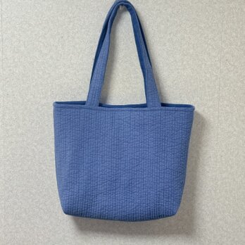 ヌビキルトの大きなトートバッグ（ブルー）
