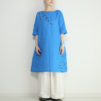 手描き蔦・５部袖ワンピース