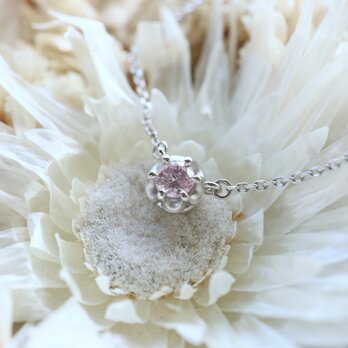ピンクダイヤモンド/桜の蕾ネックレス