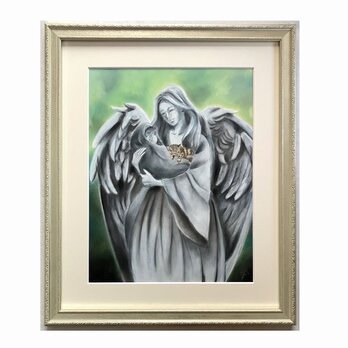 夢見る猫（パステル画　原画）　６号