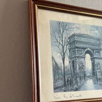 フランスの古い凱旋門を描いた小さなアートパネル