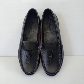 軽量本革スリッポン　カジュアルスニーカー　ビジネススニーカー　ステッチパープル