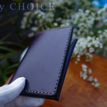 革の宝石・ルガトー・名刺入れ（紺）